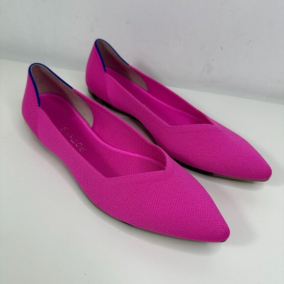 New ROTHY'S Women's Size 10 The Point Dragon Fruit Recycled Shoe Flats - Picture 1 of 13